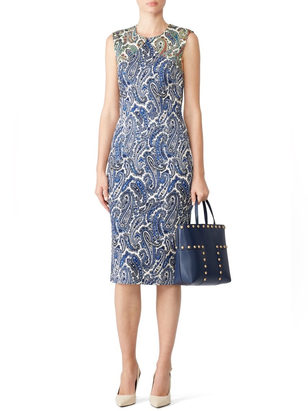 NWOT Diane von Furstenberg paisley sleeveless sheath dress size 8